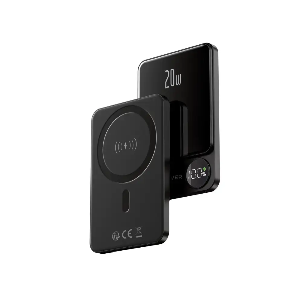 Forever MATB-200 ārējais akumulators (powerbank) | 5 000 mAh | 20W | PD | USB-C, MagSafe, Wireless | melns