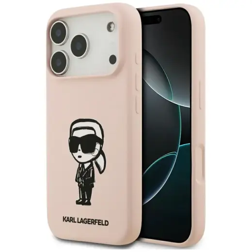 Karl Lagerfeld Karl Sketch & Logo чехол с поддержкой MagSafe для телефона iPhone 17 Pro Max розовый
