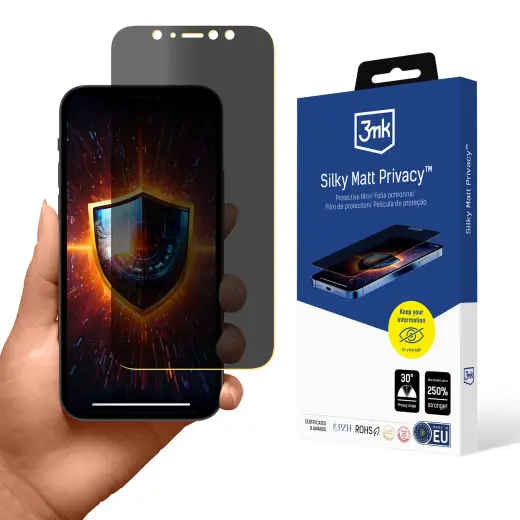 3mk Silky Matt Privacy aizsargplēve telefona ekrānam iPhone 12 Mini (privātuma efekts)
