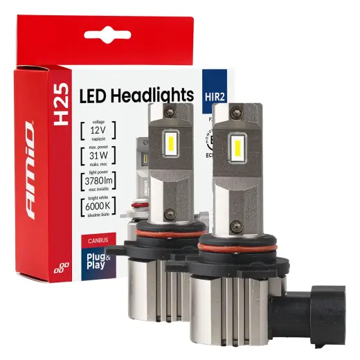 LED Headlights Series H25 CANBUS HIR2 9012 12V 31W AMIO-04716