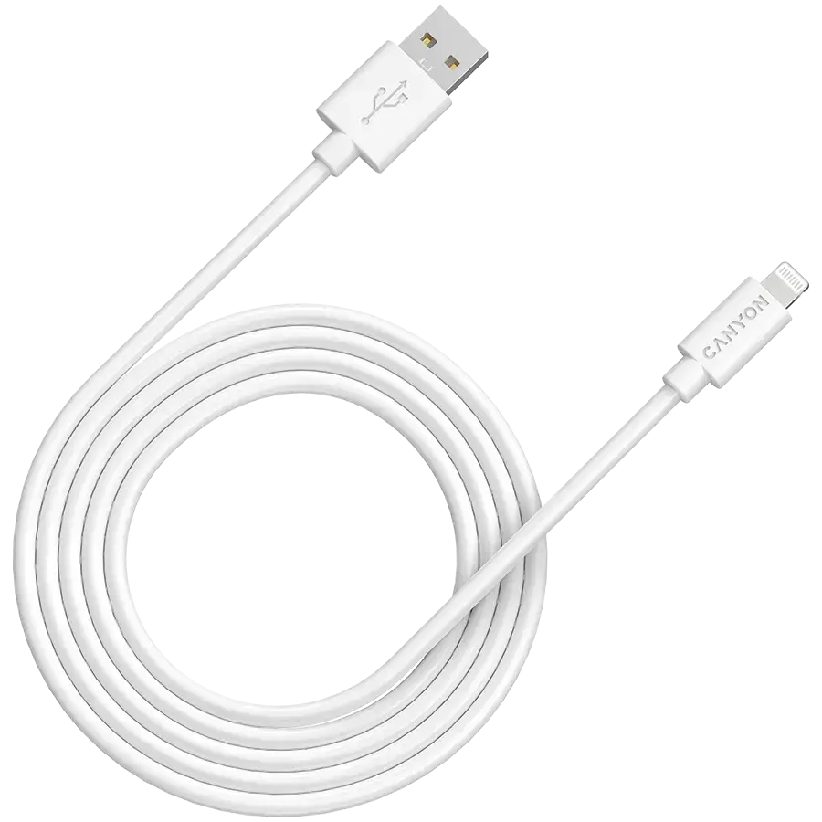 Canyon MFI-12 data transfer and charging cable | MFI | USB-A to Lightning | 2m | white