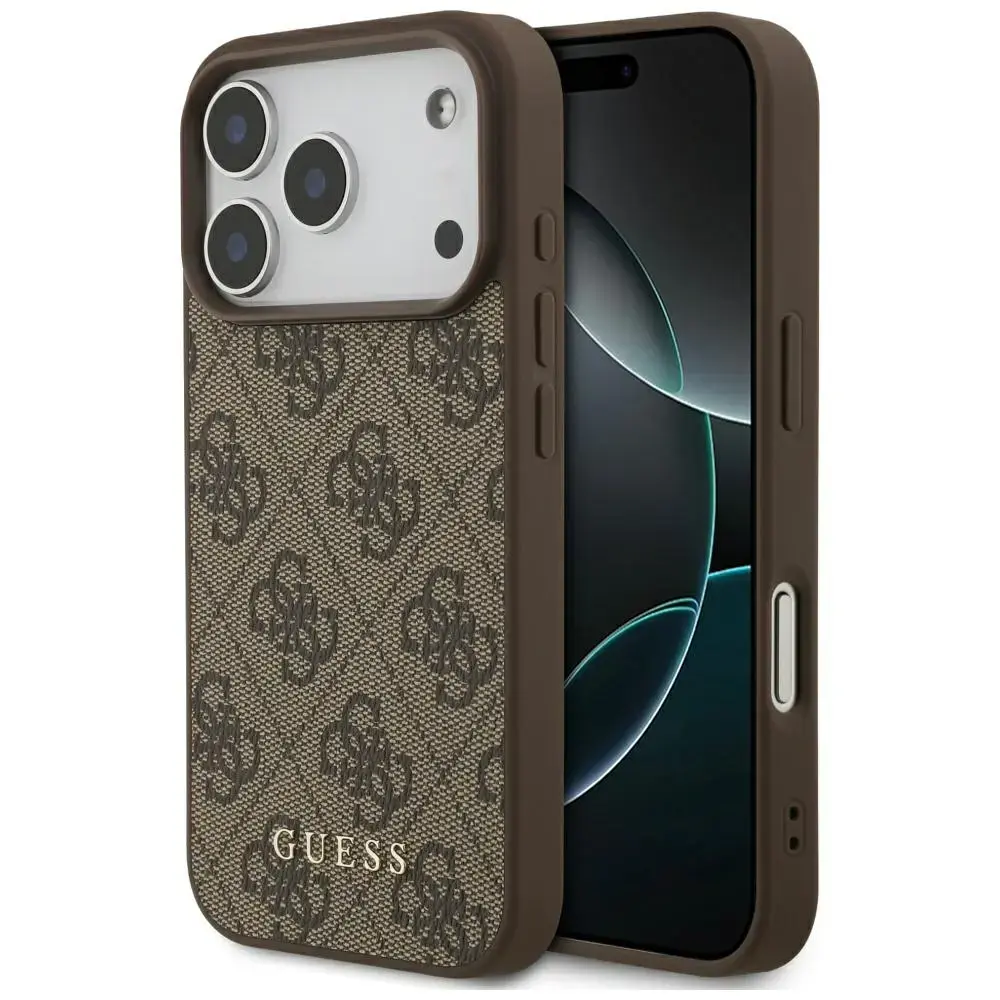 Guess 4G Classic maciņš telefonam iPhone 17 Pro brūns