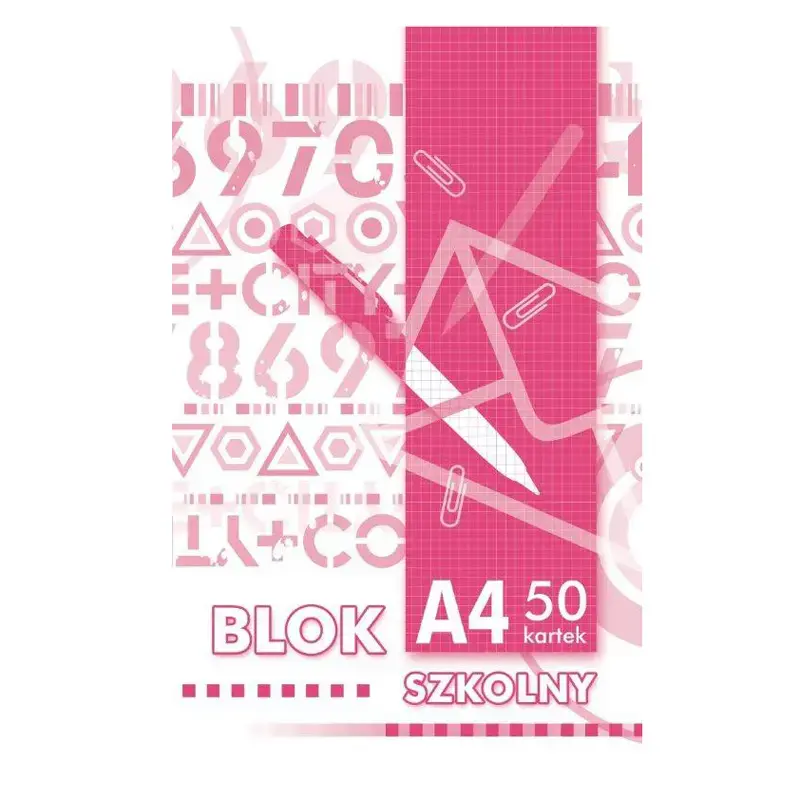 Piezīmju papīra bloks, līmēts, A4/50 lpp, bez caurumiem, rūtiņu
