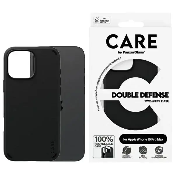 CARE by PanzerGlass Feature Double        Defense Case iPhone 16 Pro 6.3" czarny|black 1336
