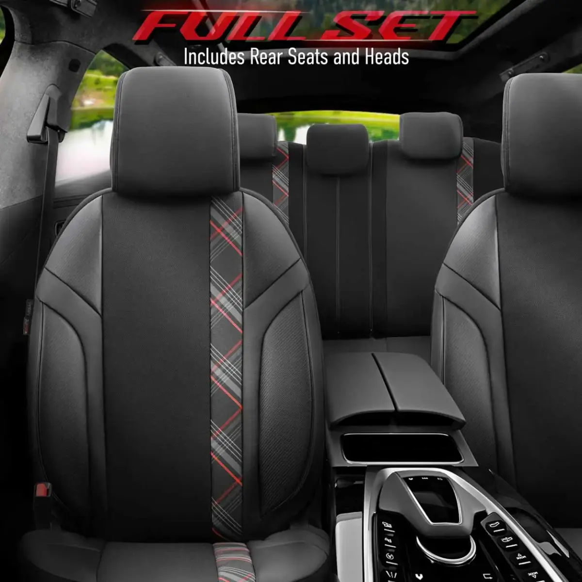 Car seat covers set OTOM HORIZON 1801 RED 3-ZIP