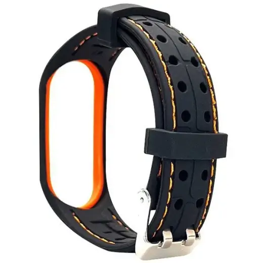 Beline Smart viedpulksteņa siksniņa priekš Xiaomi Mi Band 3/4 | silikons | melna/oranža