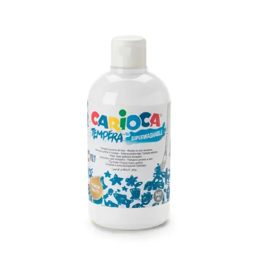 Guaša pudelē CARIOCA 500 ml baltā krāsa