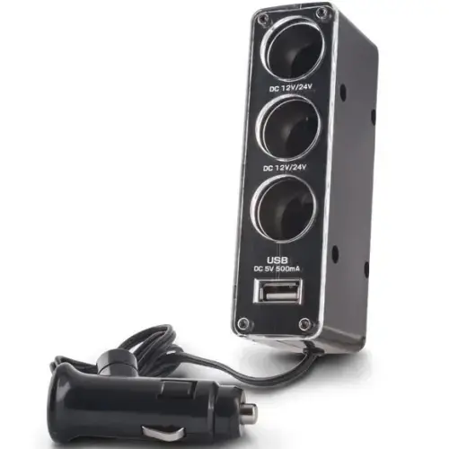 Blackmoon (423200) Auto 12/24V Socket splitter with USB 500mah 