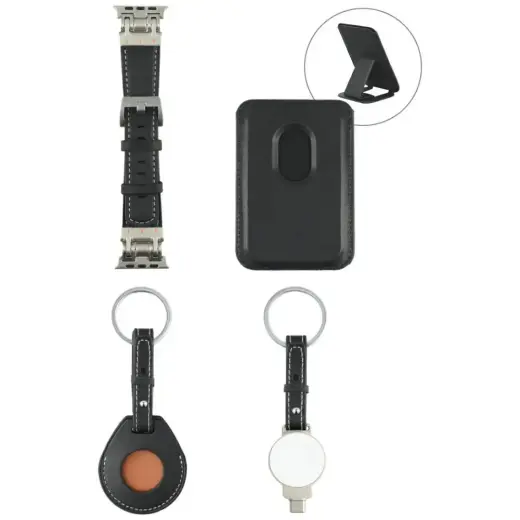 4-in-1 accessory set 4smarts Style MagSafe wallet, charger for Apple Watch, strap for Apple Watch, c