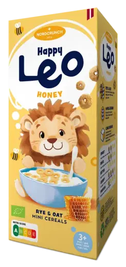 Happy Leo rudzu un auzu pārslas ar medu, Organic, 150g