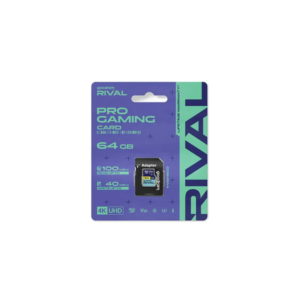 Goodram memory card Rival M3AA Micro SDXC 64GB UHS-I U3 V30 100 / 70 MB/s