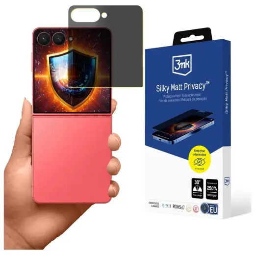 3mk Silky Matt Privacy apsauginė plėvelė telefonui Samsung Galaxy Z Flip 7 (F766) (privatumo efektas)