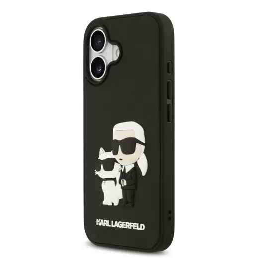 Karl Lagerfeld 3D Rubber Karl and Choupette чехол для телефона iPhone 17 черный