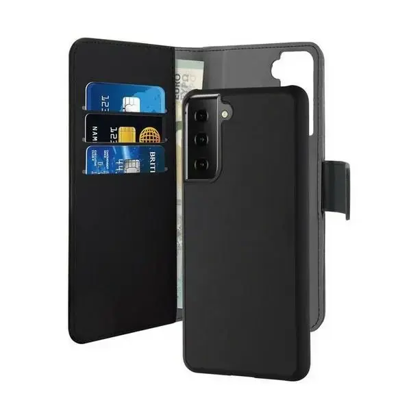 Puro Wallet Detachable phone case for Samsung Galaxy S21+ black