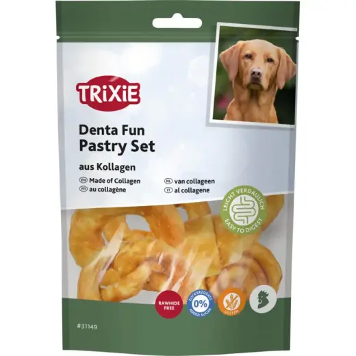 Gardums suņiem - Trixie Denta Fun pastry set made of collagen, 100 g