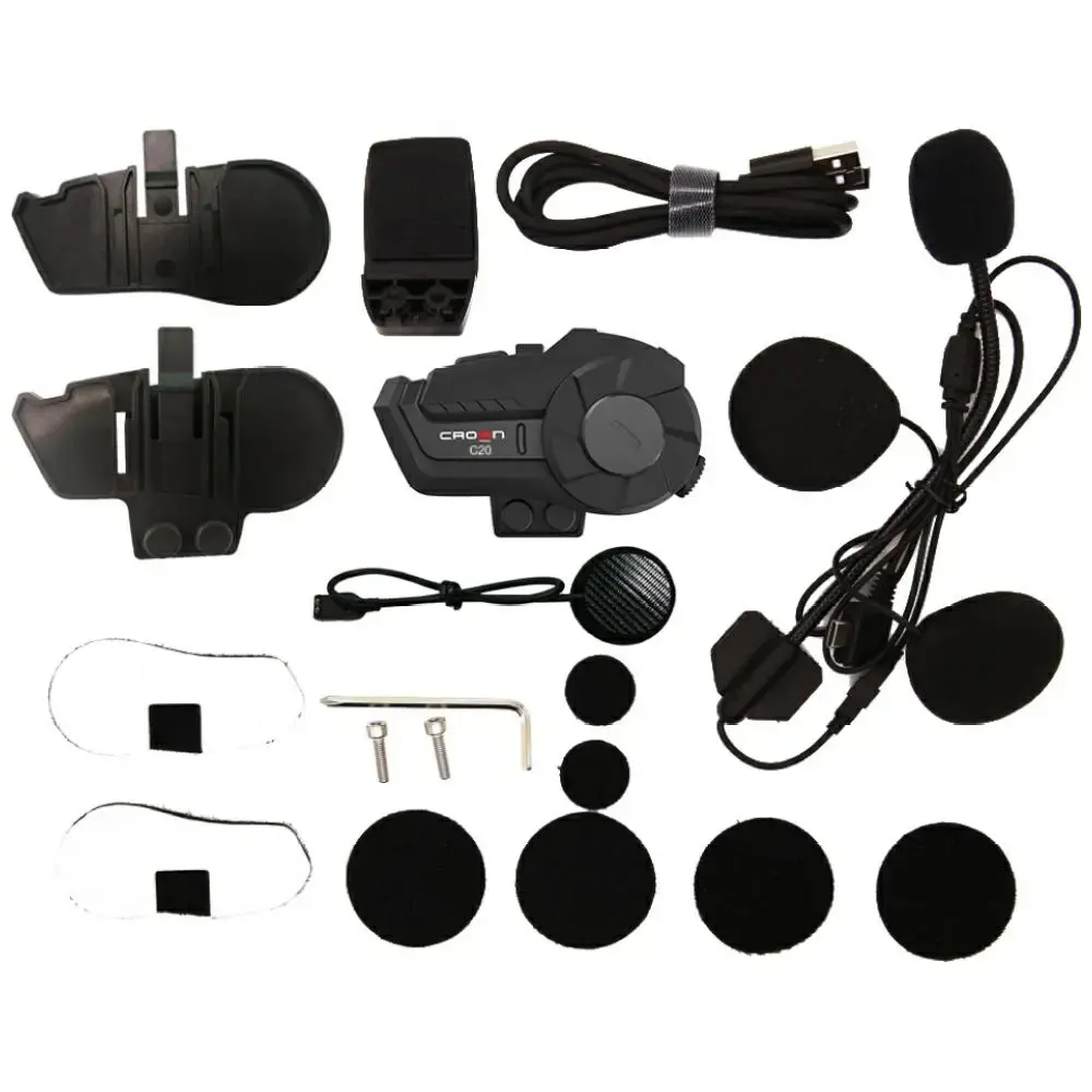 Motorcycle intercom Crown C20 Bluetooth 5.1 black