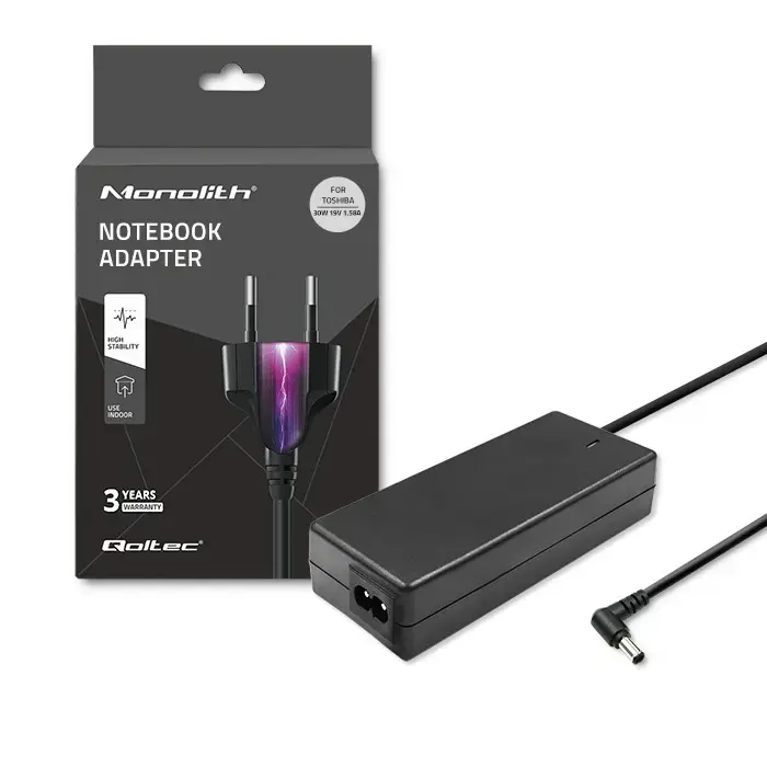 Qoltec Power adapter for laptop Toshiba 30W | 19V | 1.58A | 5.5*2.5 | +power cable