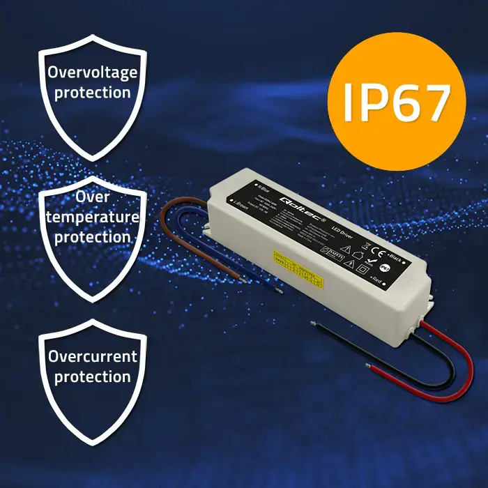 Qoltec LED Driver IP67 60W | 12V | 5A | Waterproof | White