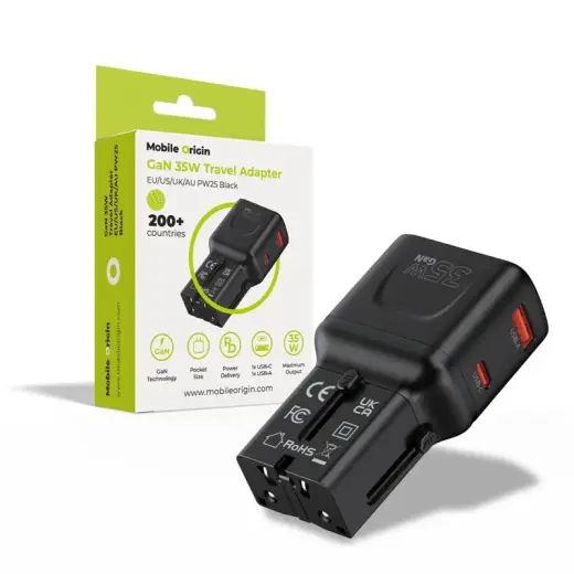 Mobile Origin 35W Travel Adapter, EU/US/UK/AU PW25, black