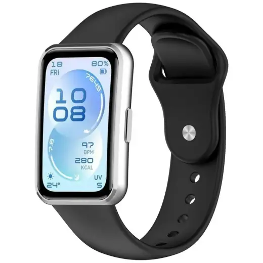 Beline Reverse Buckle viedpulksteņa siksniņa priekš Huawei Band 11 | silikons | melna