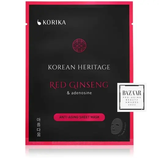 KORIKA Korean Heritage Red Ginseng & Adenosine Anti-aging Sheet Mask Anti-wrinkle Sheet Mask 25 G