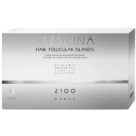 Labo, Crescina Follicular Islands 2100, For Growth Stimulation, Ampoules Treatment Serum, For Scalp, For Women, 10 +10 pcs