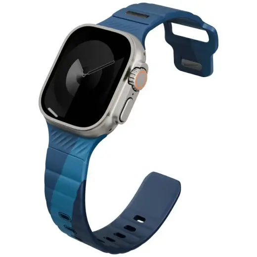 UNIQ Stride De išmaniojo laikrodžio dirželis Apple Watch (44/45/46/49 mm) | silikoninis | mėlynas