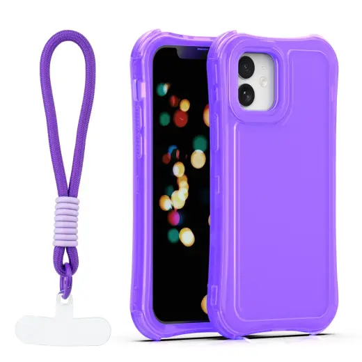 Safepop phone case with strap for iPhone 12 | iPhone 12 Pro purple