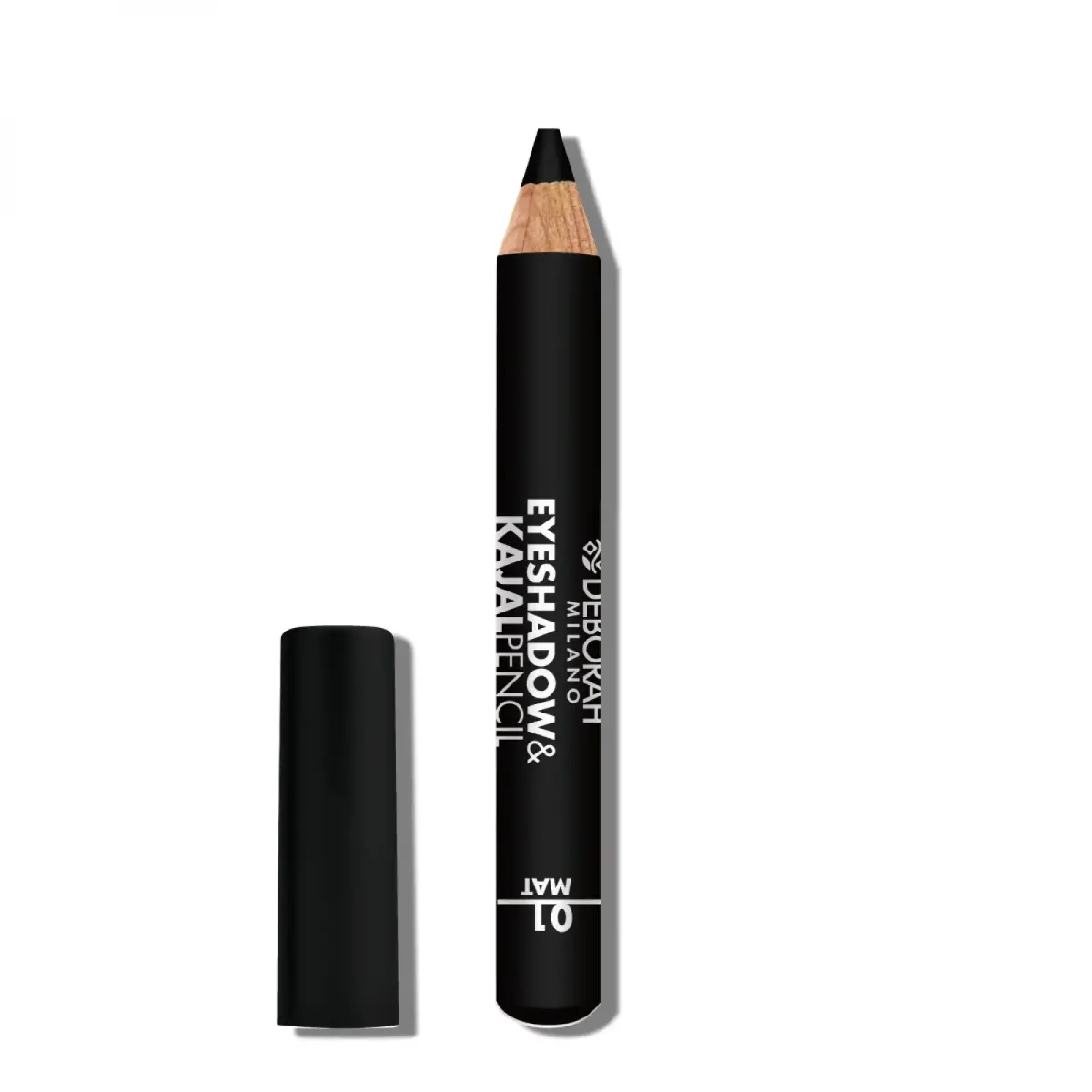 Deborah, Deborah, Blending, Matt, Eyeshadow & Kajal Eyeliner 2-In-1, 01, Black, 2 g