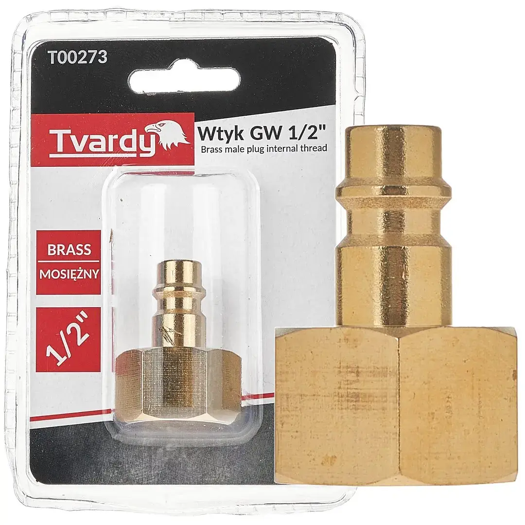 Brass quick coupler plug, female thread 1/2"