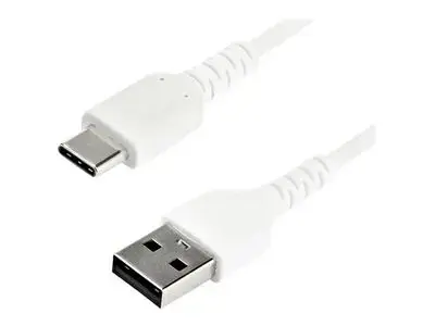 StarTech.com 2m USB A to USB C Charging Cable - Durable Fast Charge & Sync USB 2.0 to USB Type C Data Cord - Aramid Fiber M|M 60W White - USB-C cable - 2 m