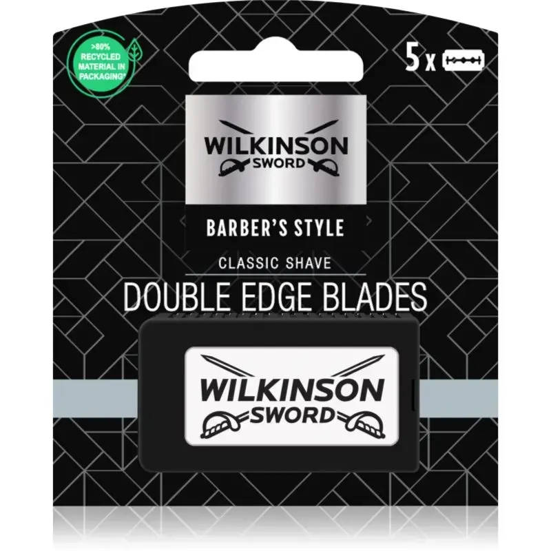 Wilkinson Sword Barbers Style Classic Shave Double Edge Blades Replacement Blades 5 Pieces