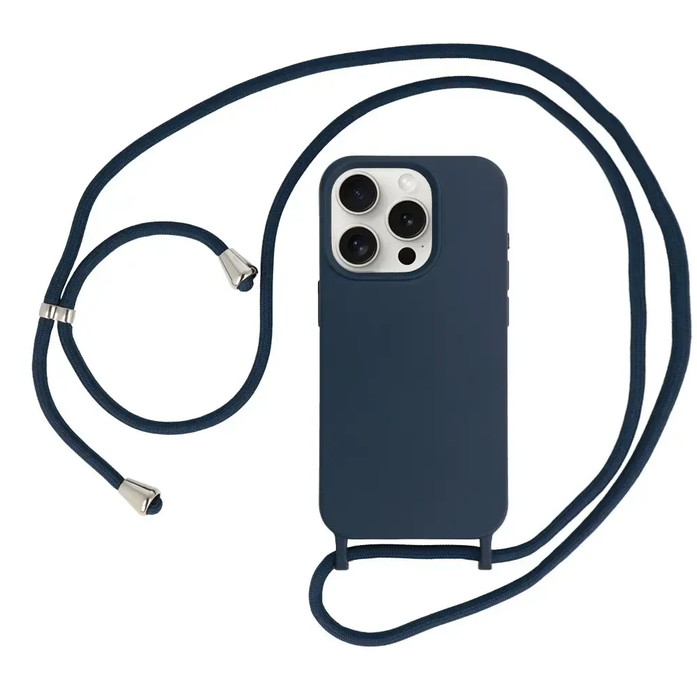 Strap Silicone maciņš telefonam iPhone 15 Plus tumši zils