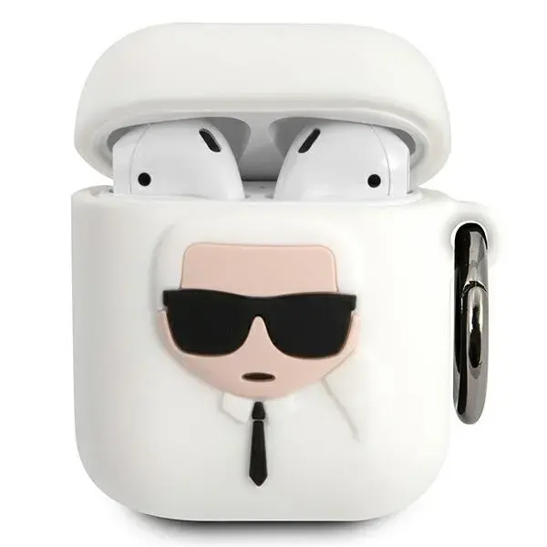 KLACCSILKHWH Karl Lagerfeld Karl Head Silicone Case for Airpods 1|2 White