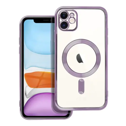 Electro Mag telefono dėklas su MagSafe palaikymu iPhone 11 violetinis