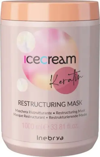 Inebrya Ice Cream keratīna atjaunojoša maska matiem 1000 ml