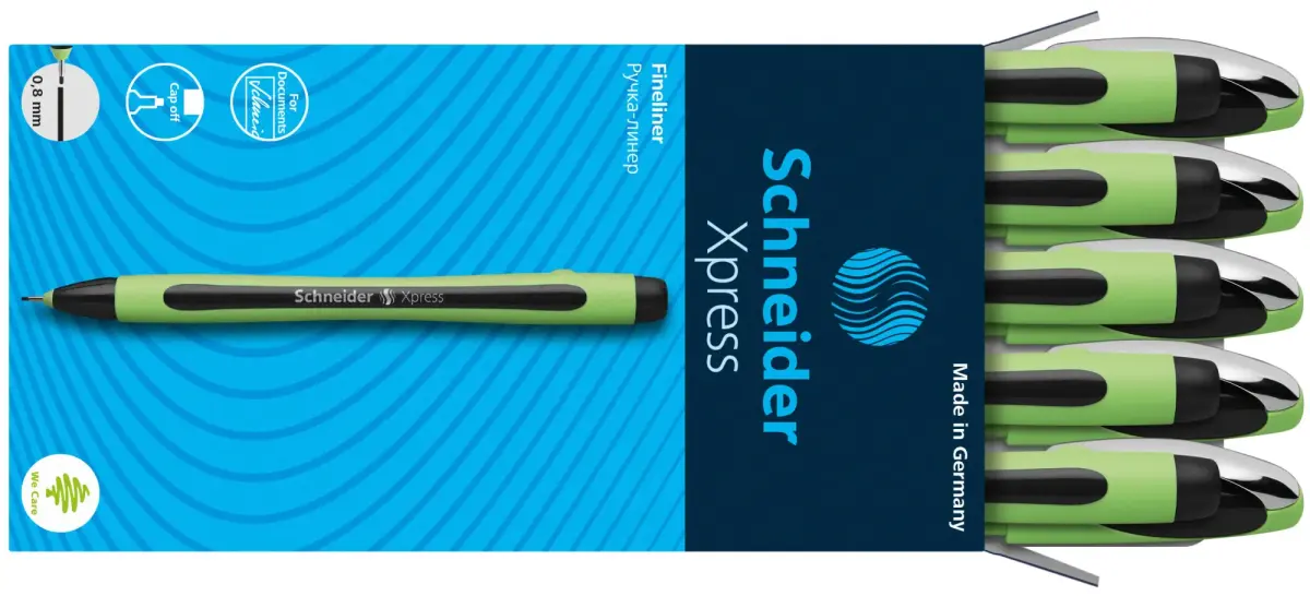 Pildspalva liners SCHNEIDER XPRESS 0.8mm, zaļš korpuss, melna tinte