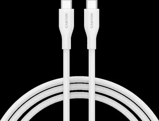Canyon CC60SC10 datu pārraides un uzlādes vads | USB-C uz USB-C | 60W | 1m | balts