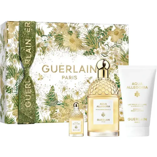 Guerlain Aqua Allegoria Gift Set Basil Mandarin Eau De Toilette Women 125ml, Body Lotion 75ml and Mini Eau De Toilette 7.5ml