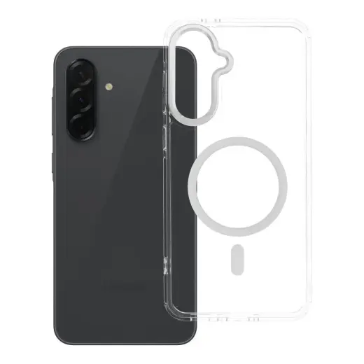 FRAME CLEAR HYBRID MAG telefono dėklas su MagSafe palaikymu Samsung Galaxy A36 5G (A366) skaidrus