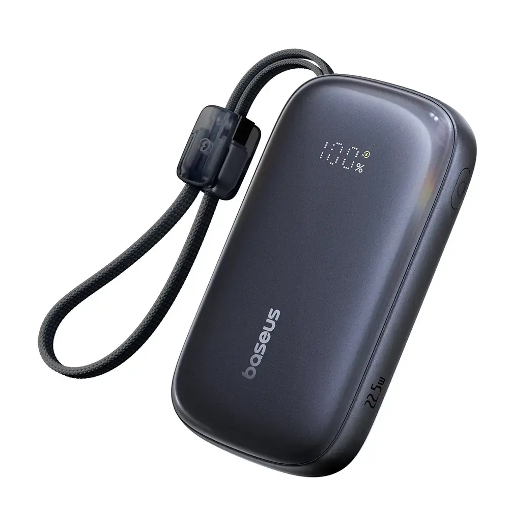 Baseus EnerFill FC21 Qpow 3 Ultra ārējais akumulators (powerbank) | 20 000 mAh | 22.5W | PD, QC | USB-C, USB-A | LED ekrāns | melns