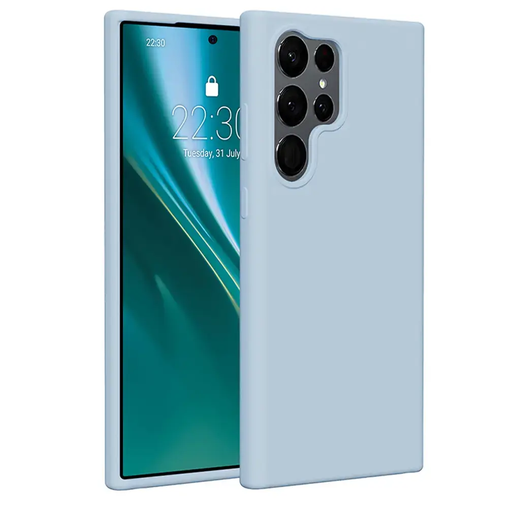 Etteri Silikona telefona maciņš Samsung Galaxy S23 Ultra gaiši zils