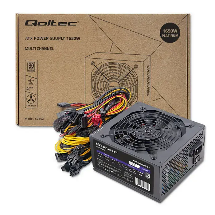 Qoltec ATX 1650W power supply | 80 Plus Platinum