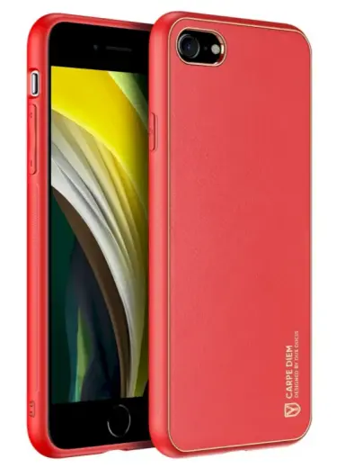 Dux Ducis Yolo Case Ādas Aizsargapvalks Apple iPhone 7 | 8 | SE 2020 Sarkans