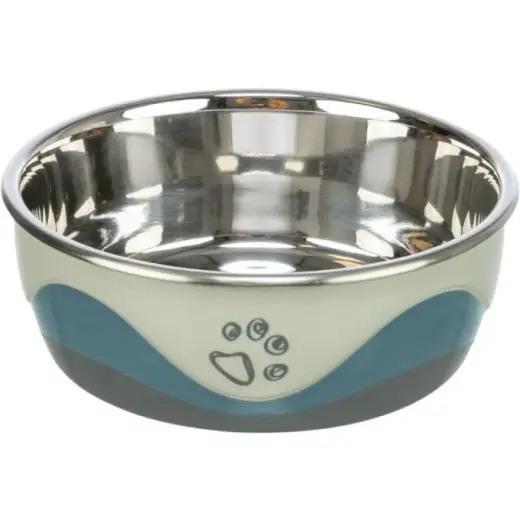 Bļoda dzīvniekiem, metāls - Trixie Stainless steel bowl with silicone, 0.75 l/ø 17 cm