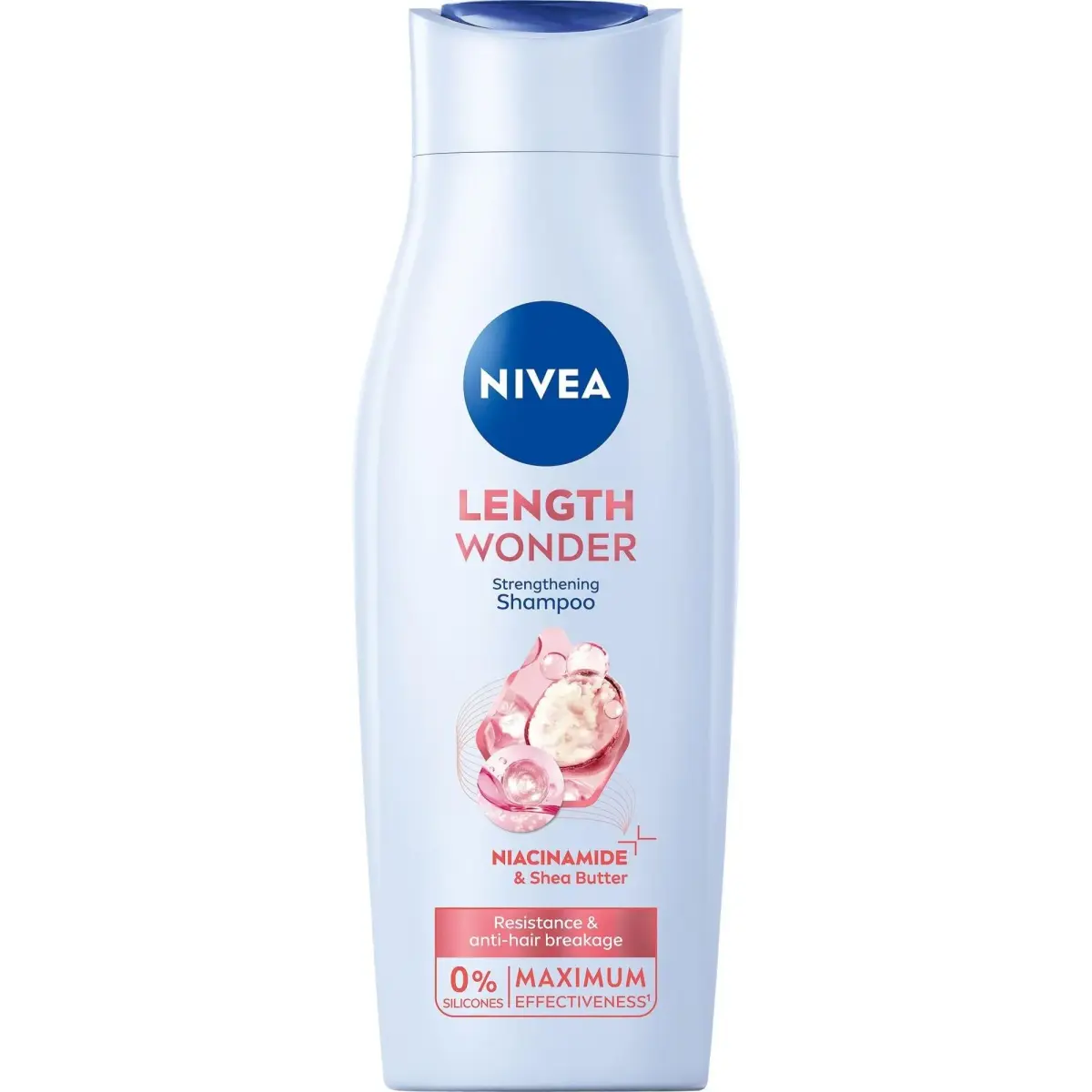 NIVEA, Shampoo, Length Wonder Kräftigendes Shampoo Mit Sheabutter, Fassungsvermögen: 400 Ml (400ml, Shampoo Liquido)