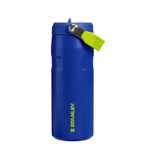 Termopudele ar salmiņu The IceFlow Bottle Flip Straw 2.0 0,47L tumši zila
