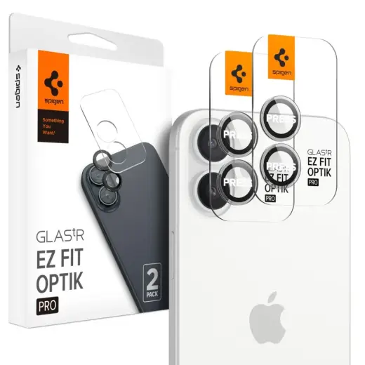 SPIGEN OPTIK PRO GLAS.TR "EZ FIT" ПРОТЕКТОР КАМЕРЫ 2-УПАК IPHONE 16 | 16 PLUS КРИСТАЛЬНО ЧИСТЫЙ