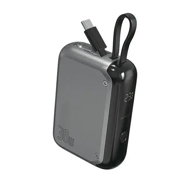 4smarts Pocket ārējais akumulators (powerbank) | 10000 mAh | 30W | USB-C | pelēks