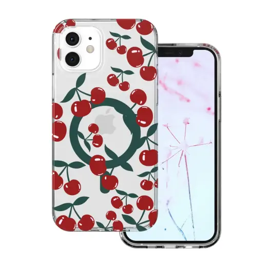 Cherry Mag phone case with MagSafe support for iPhone 11 transparent